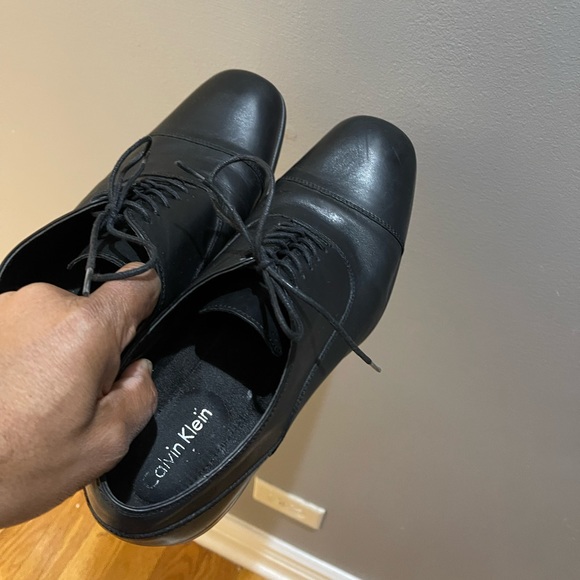 Calvin Klein Carlton lace-up dress shoes Blk Sz 9M - Picture 4 of 16